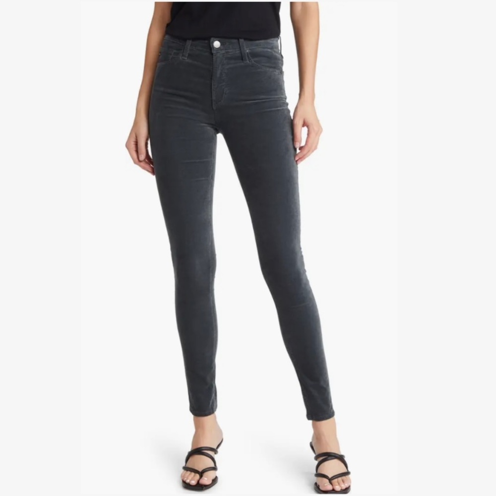 AG Women's Gray Legging Skinny Velvet Pants Jeans